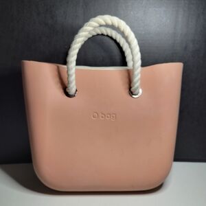 OBag Pink Tote Double Rope Handles Made in Italy Fullspot Shoulder 11 x 14 x 3.5